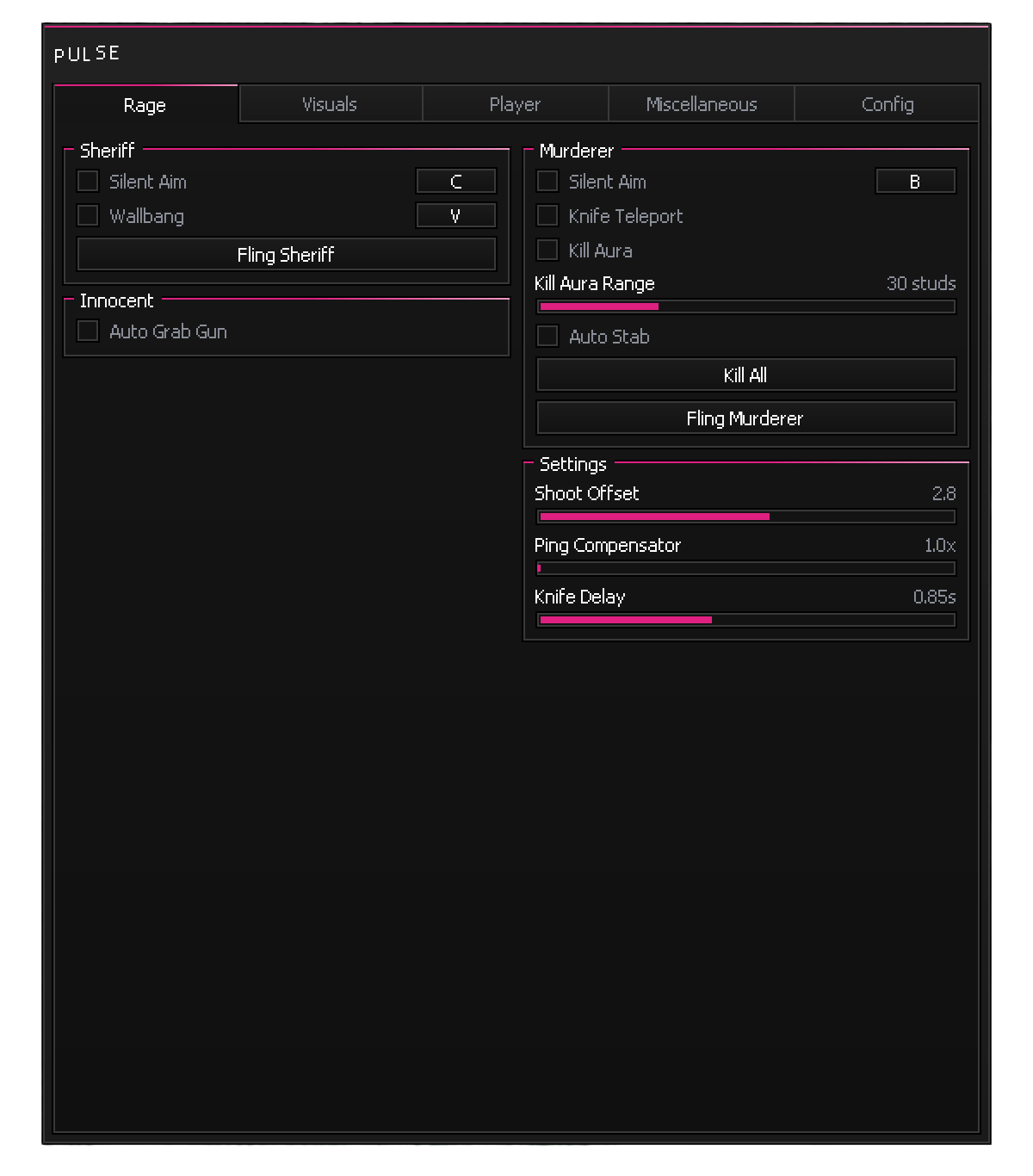 3D preview of the Pulse script